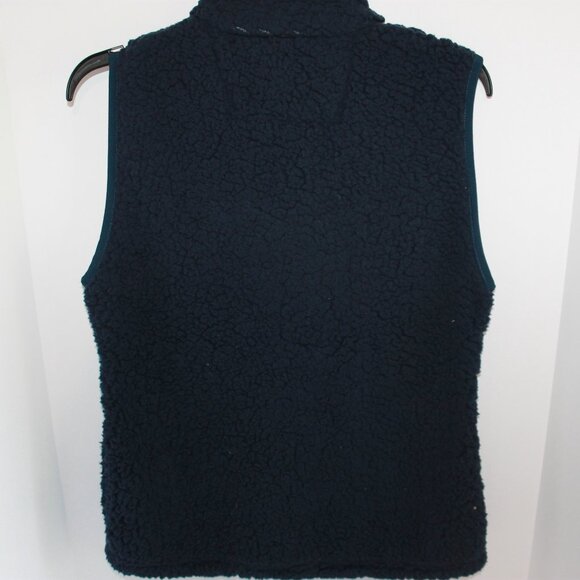 Atlanta Braves Antigua Women's Sherpa Full Zip Vest Jacket Navy Blue Women's M - Picture 5 of 5